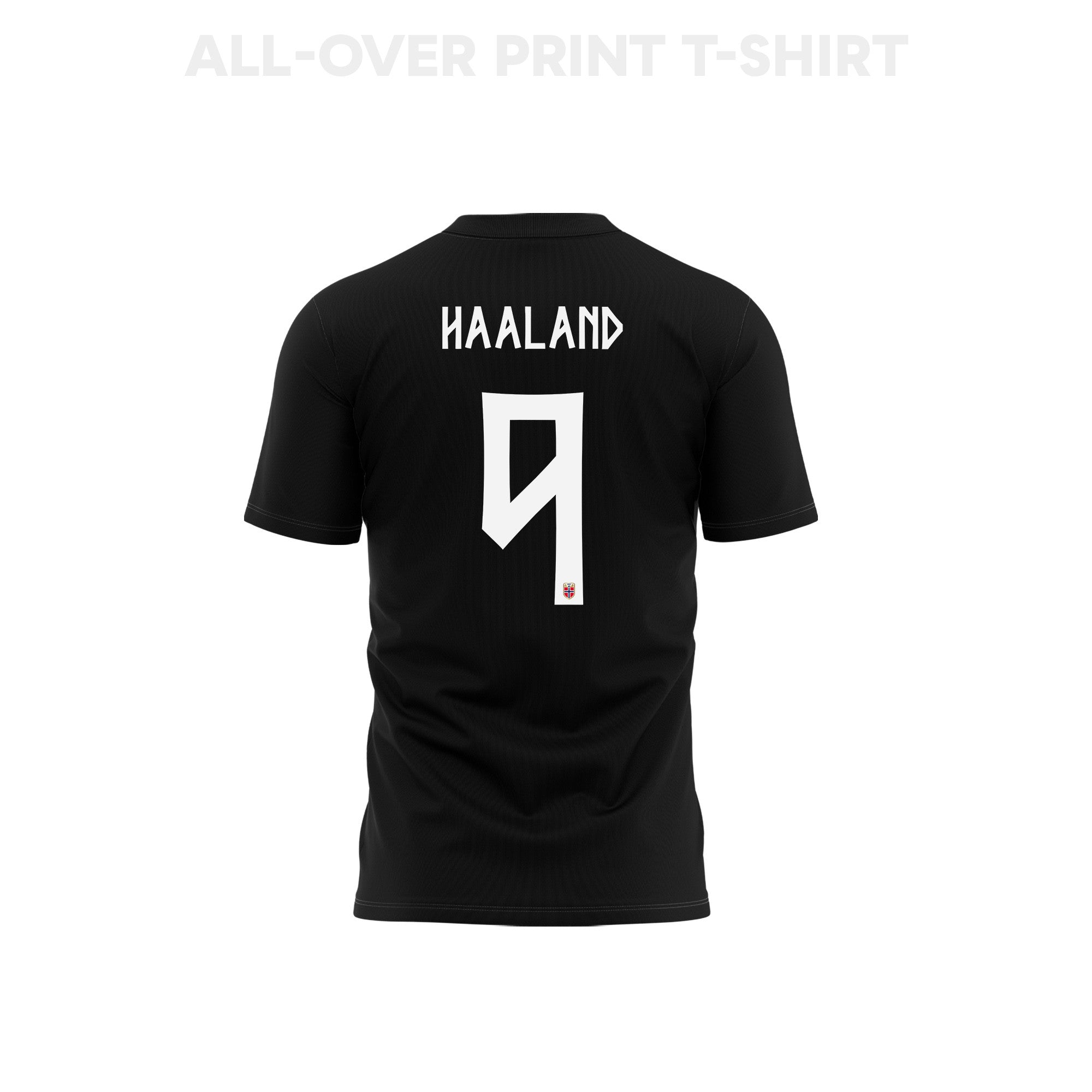 Erling Haaland 9 Norway 2026 Away 3D T-Shirt Fully Printed – Unisex, Black