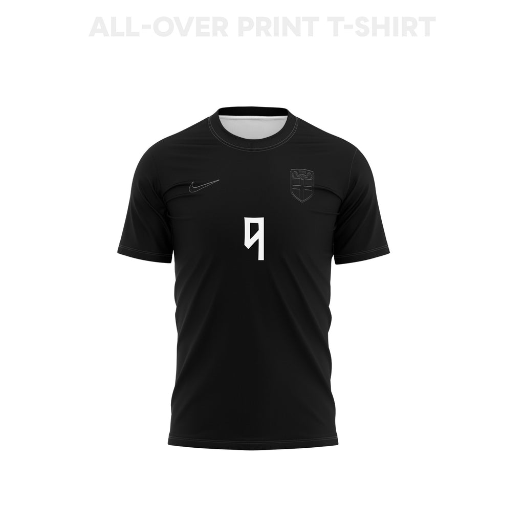 Erling Haaland 9 Norway 2026 Away 3D T-Shirt Fully Printed – Unisex, Black