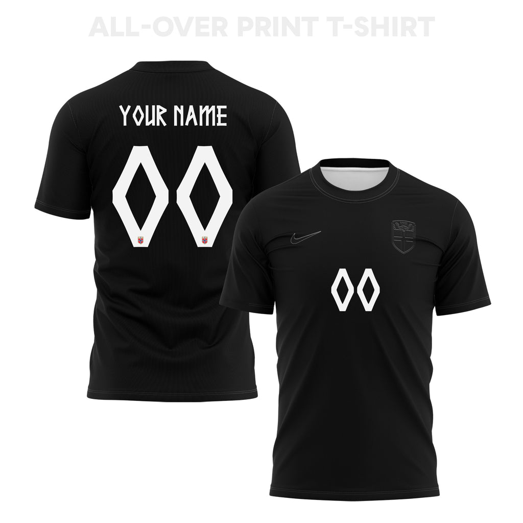 Norway 2026 Away 3D T-Shirt Fully Printed – Personalized – Unisex, Black