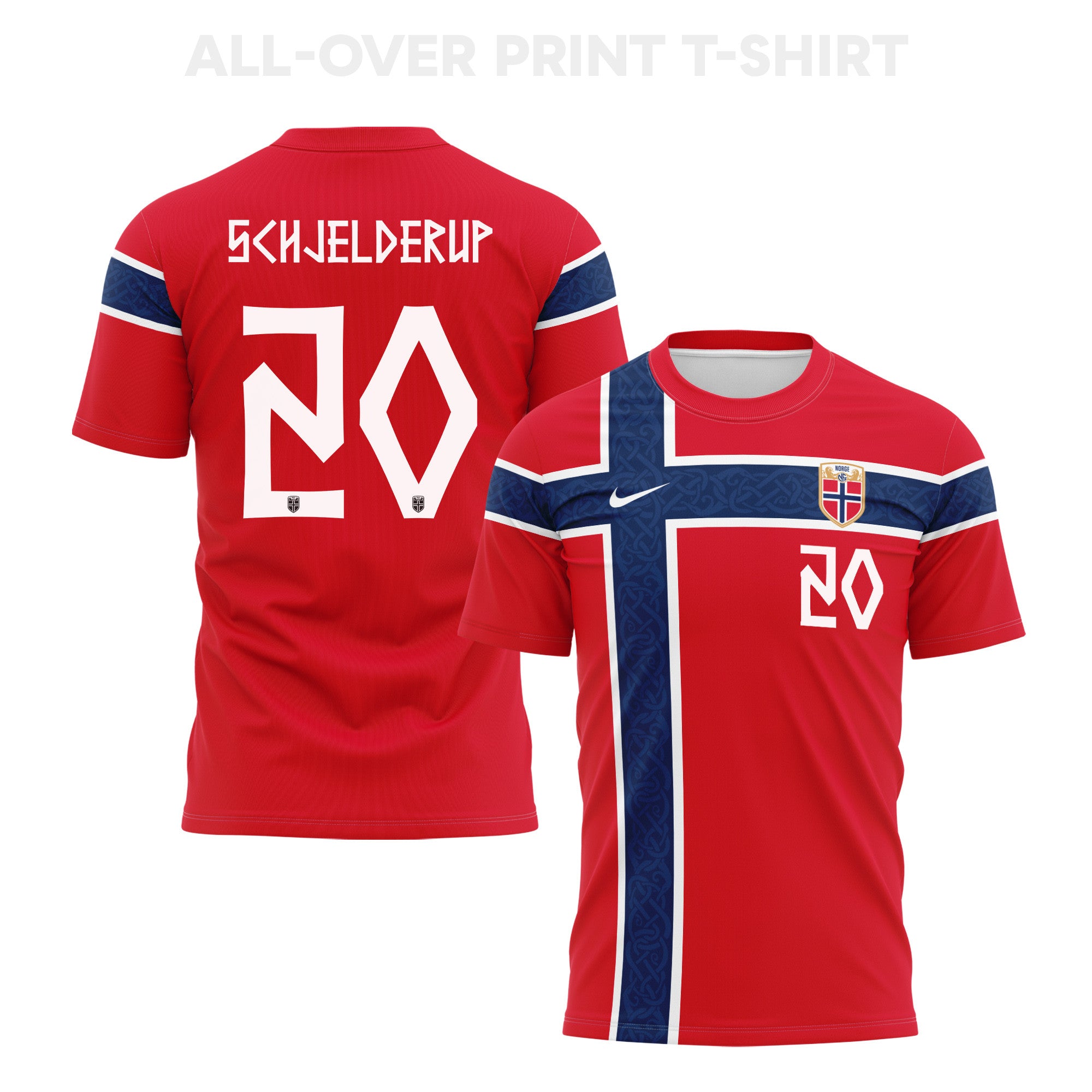 Andreas Schjelderup 20 Norway 2026 Home 3D T-Shirt Fully Printed – Unisex, Red