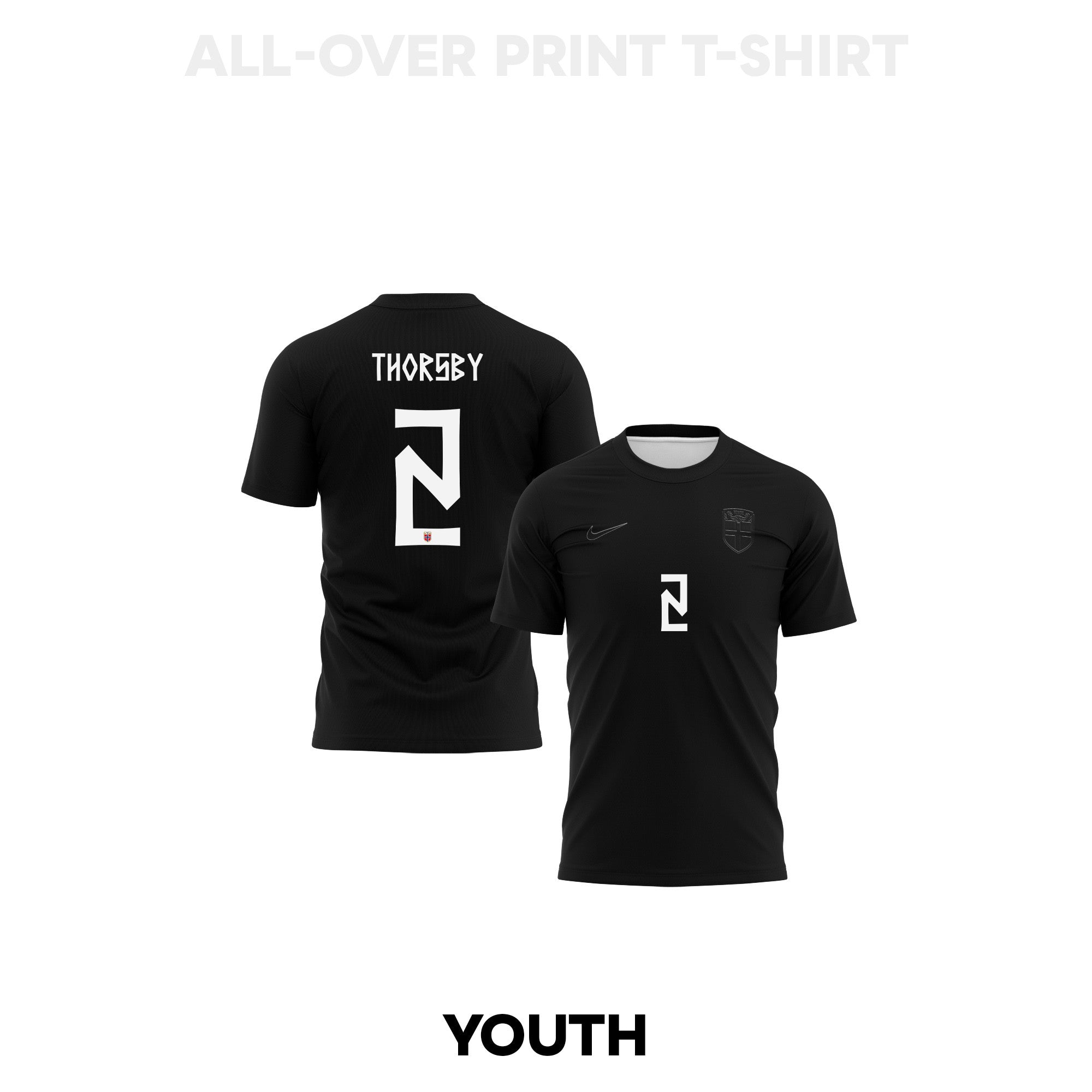 Morten Thorsby 2 Youth Norway 2026 Away 3D T-shirt Fully Printed – Black