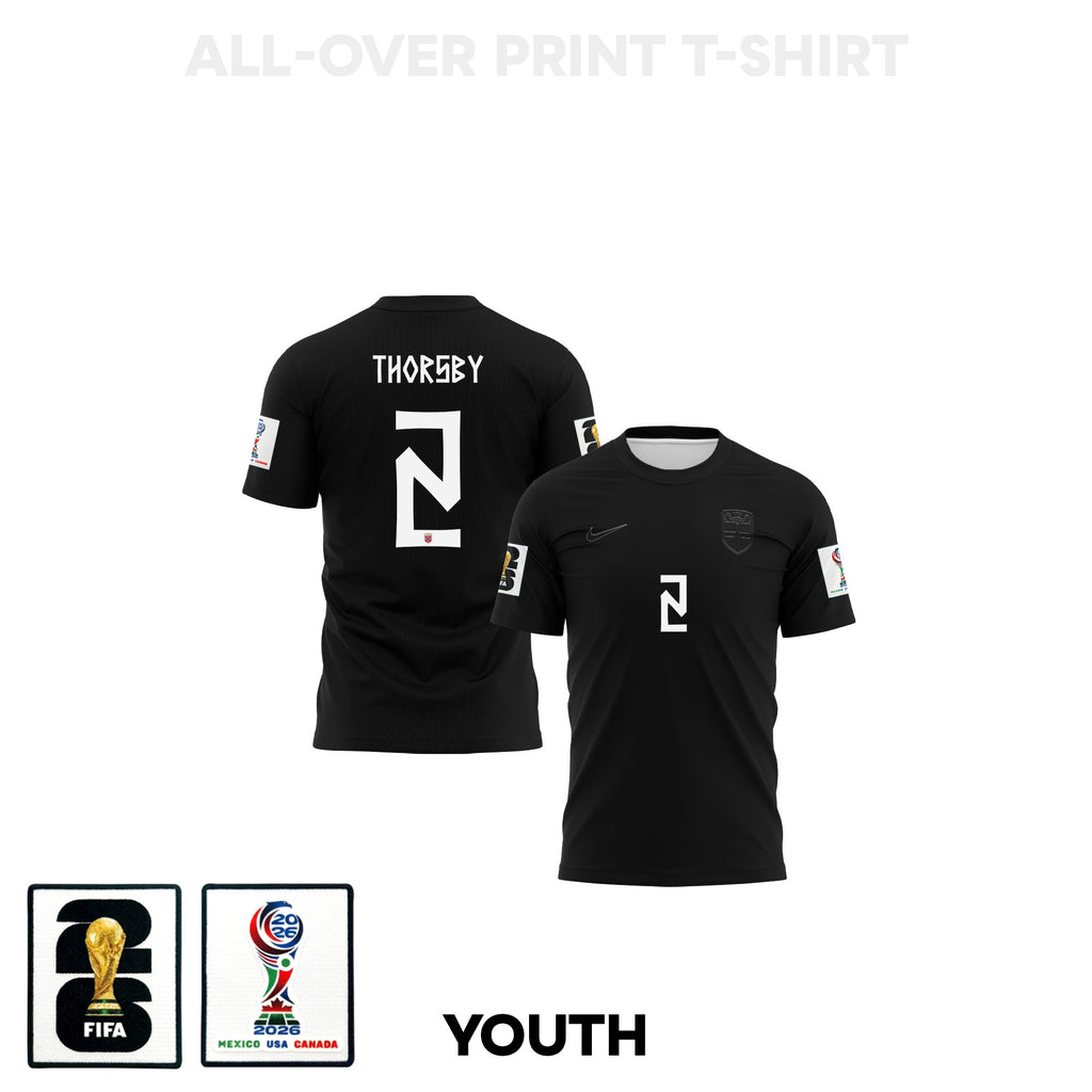 Morten Thorsby 2 Youth Norway 2026 Away 3D T-shirt Fully Printed – Black