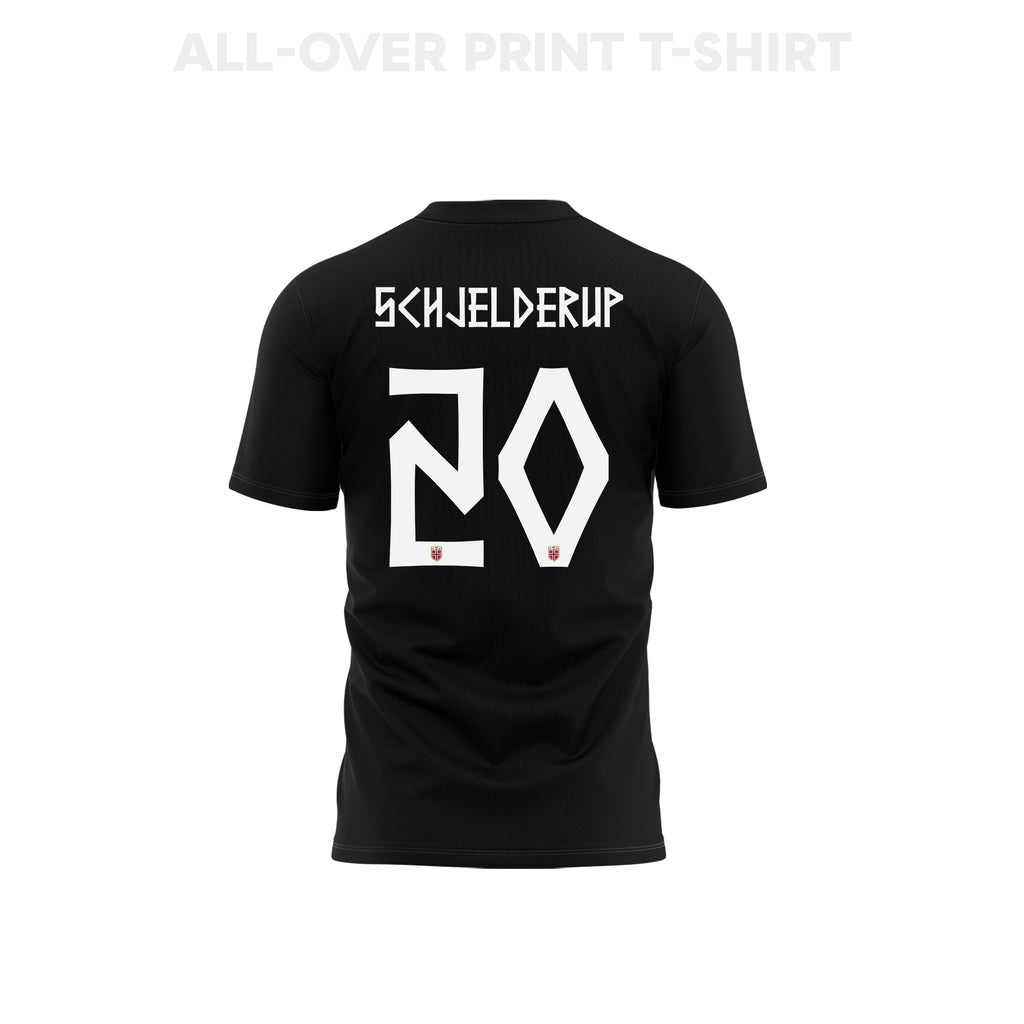 Andreas Schjelderup 20 Youth Norway 2026 Away 3D T-shirt Fully Printed – Black