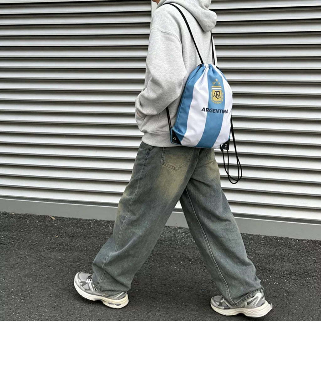 Argentina Soccer Fan Drawstring Bag – World Cup 2026 Edition