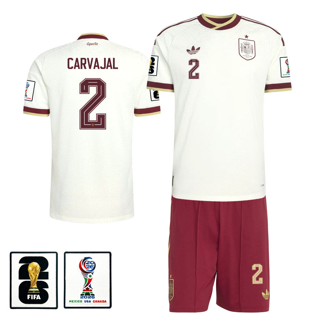 Dani Carvajal 2 Spain 2026 Away Men Jersey & Shorts Set – White And Red