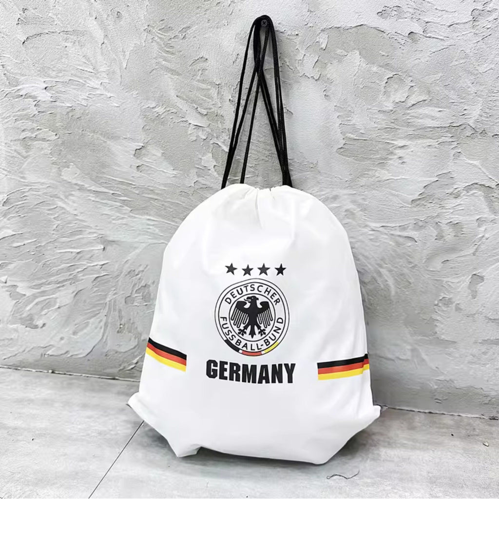 Germany Soccer Fan Drawstring Bag – World Cup 2026 Edition - White