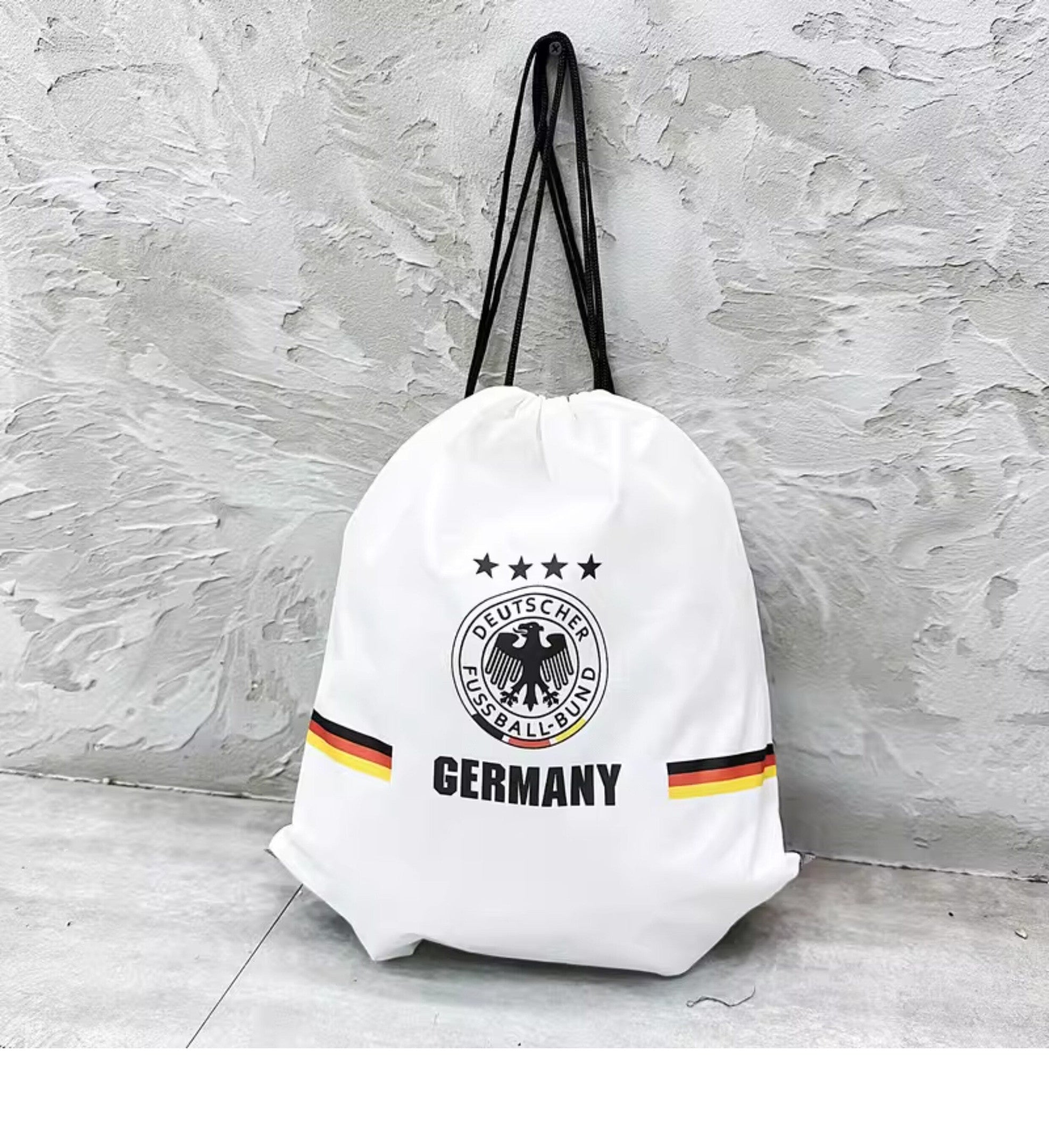 Germany Soccer Fan Drawstring Bag – World Cup 2026 Edition - White