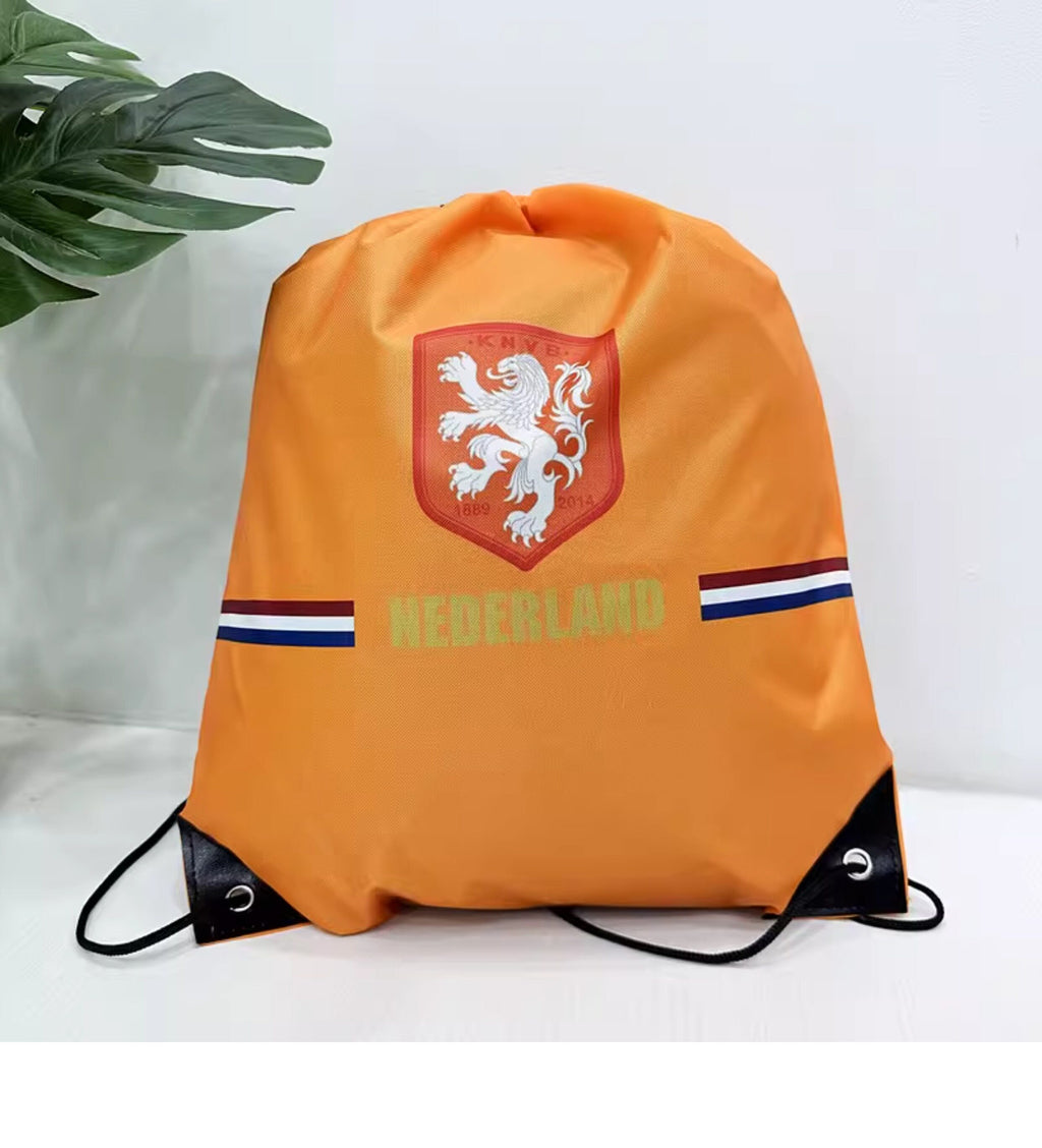Netherlands Soccer Fan Drawstring Bag – World Cup 2026 Edition - Orange