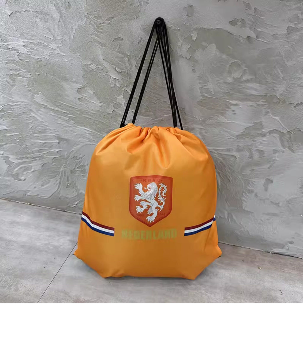 Netherlands Soccer Fan Drawstring Bag – World Cup 2026 Edition - Orange