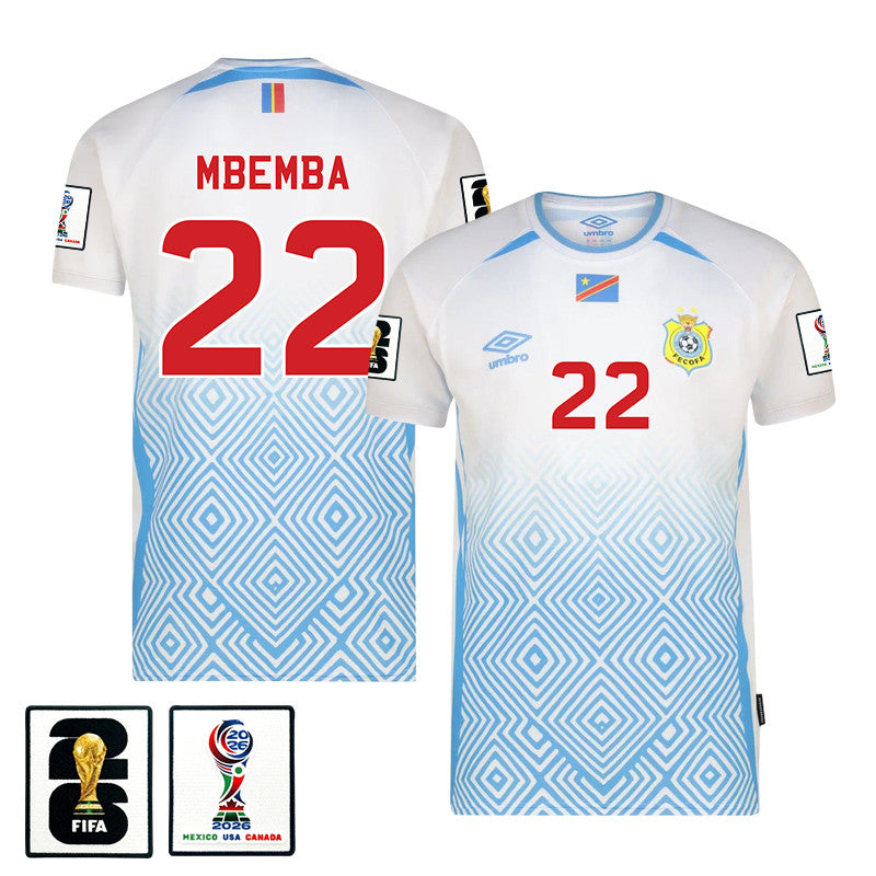 Chancel Mbemba 22 DR Congo 2026 Away Jersey - White, Men