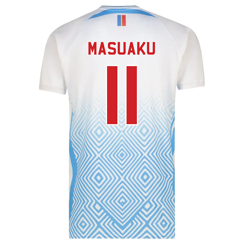 Arthur Masuaku 11 DR Congo 2026 Away Jersey - White, Men