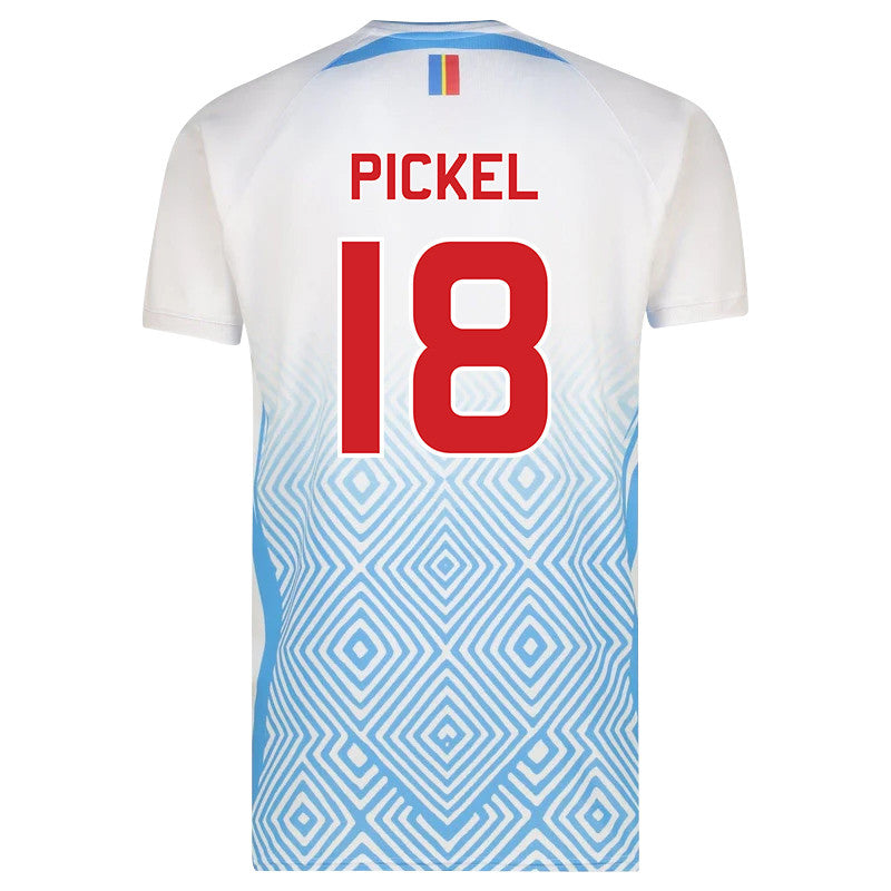 Charles Pickel 18 DR Congo 2026 Away Jersey - White, Men