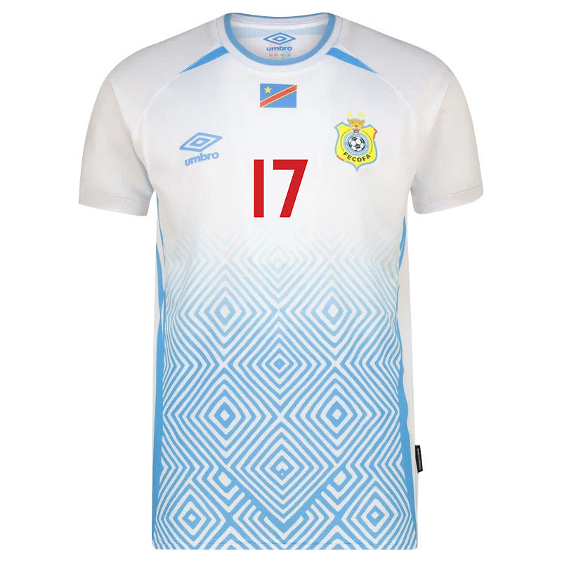 Cedric Bakambu 17 DR Congo 2026 Away Jersey - White, Men