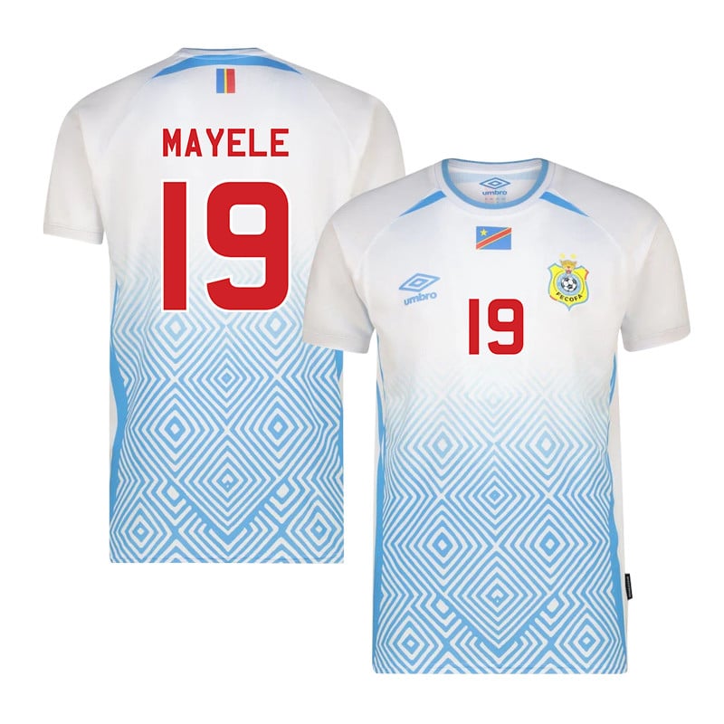 Fiston Mayele 19 DR Congo 2026 Away Jersey - White, Men