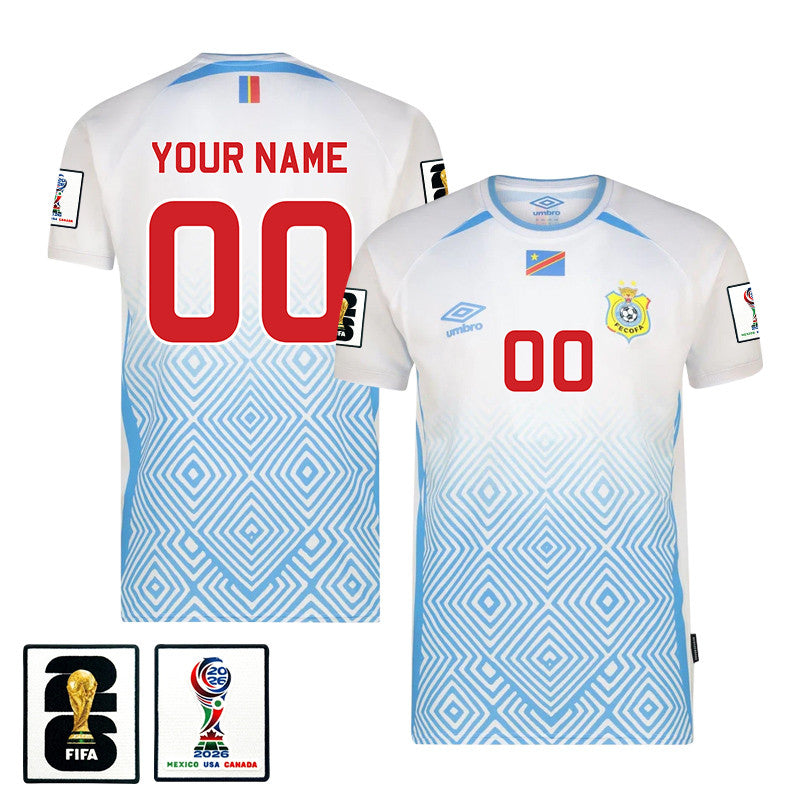 DR Congo 2026 Persionalize Away Jersey - White, Men