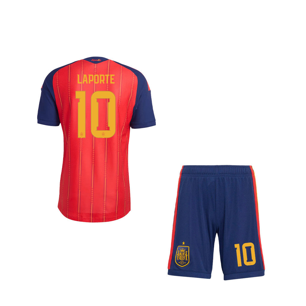 Aymeric Laporte 10 Spain 2026 Home Men Jersey & Shorts Set – Red