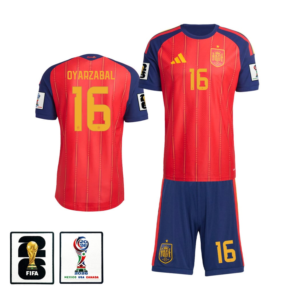 Mikel Oyarzabal 16 Spain 2026 Home Men Jersey & Shorts Set – Red
