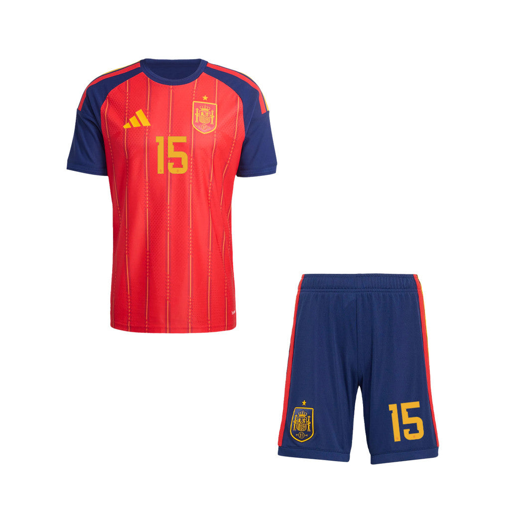 Yeremy Pino 15 Spain 2026 Home Men Jersey & Shorts Set – Red