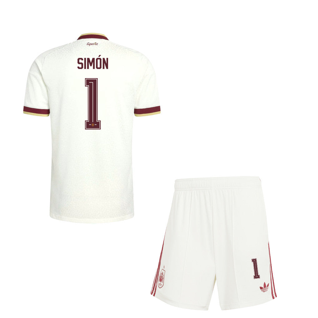 Unai Simón 1 Spain 2026 Away Men Jersey & Shorts Set – White