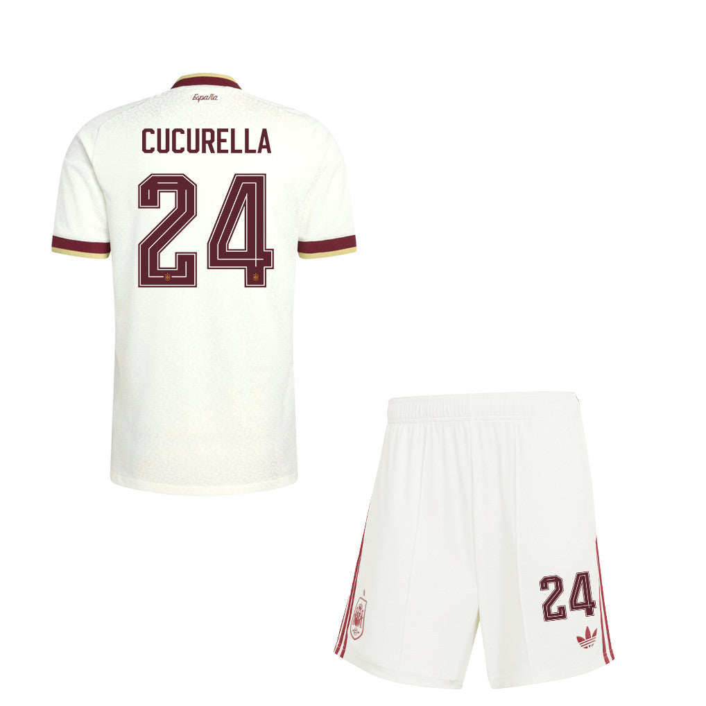 Marc Cucurella 24 Spain 2026 Away Men Jersey & Shorts Set – White
