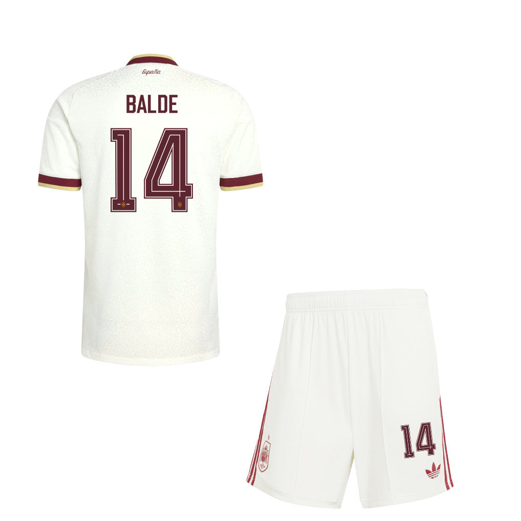 Alejandro Balde 14 Spain 2026 Away Men Jersey & Shorts Set – White
