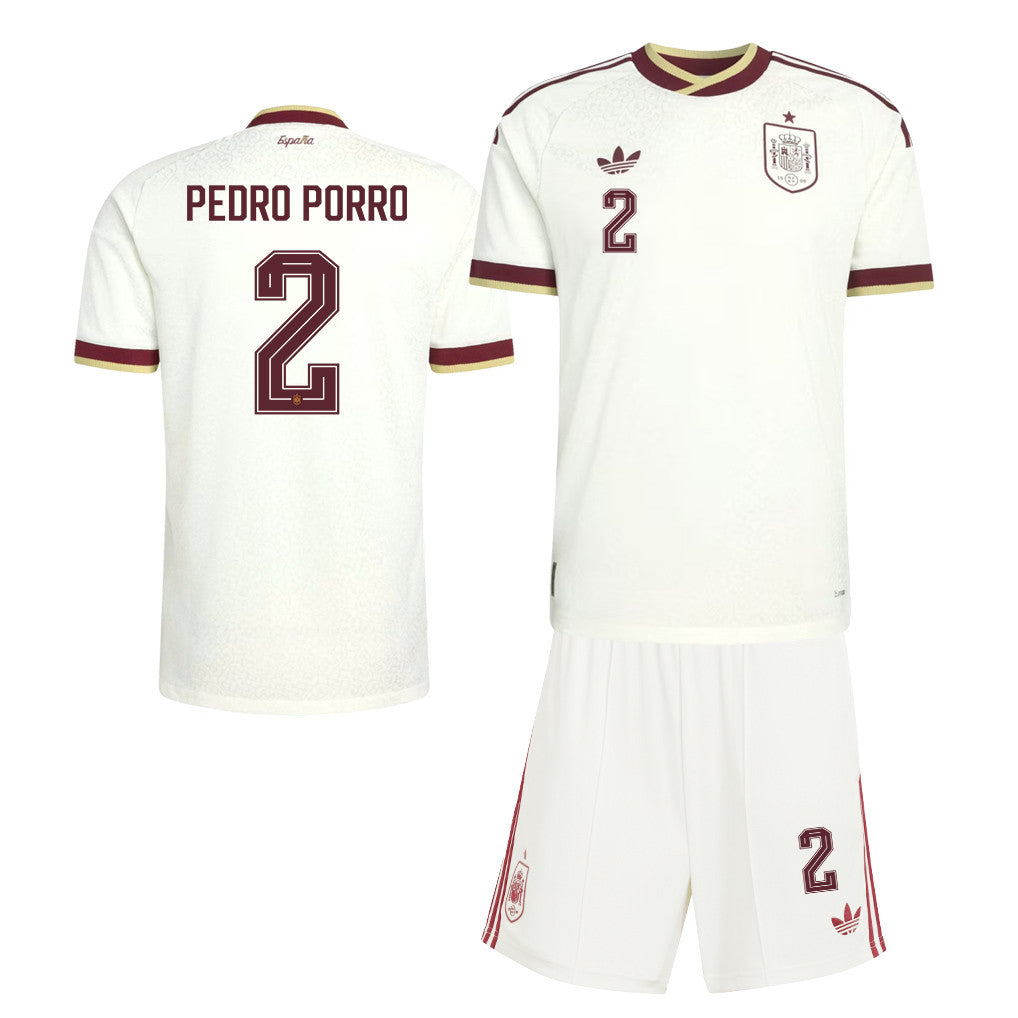 Pedro Porro 2 Spain 2026 Away Men Jersey & Shorts Set – White