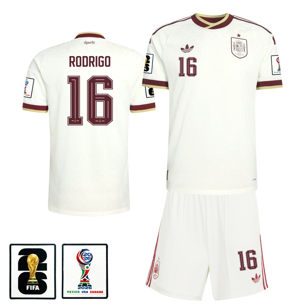 Rodri 16 Spain 2026 Away Men Jersey & Shorts Set – White