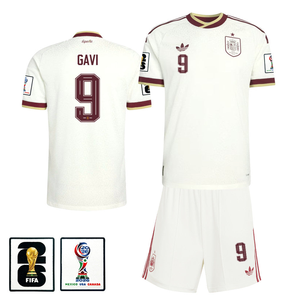 Gavi 9 Spain 2026 Away Men Jersey & Shorts Set – White