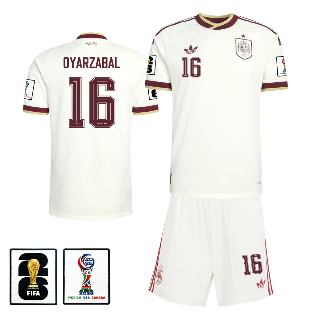 Mikel Oyarzabal 16 Spain 2026 Away Men Jersey & Shorts Set – White