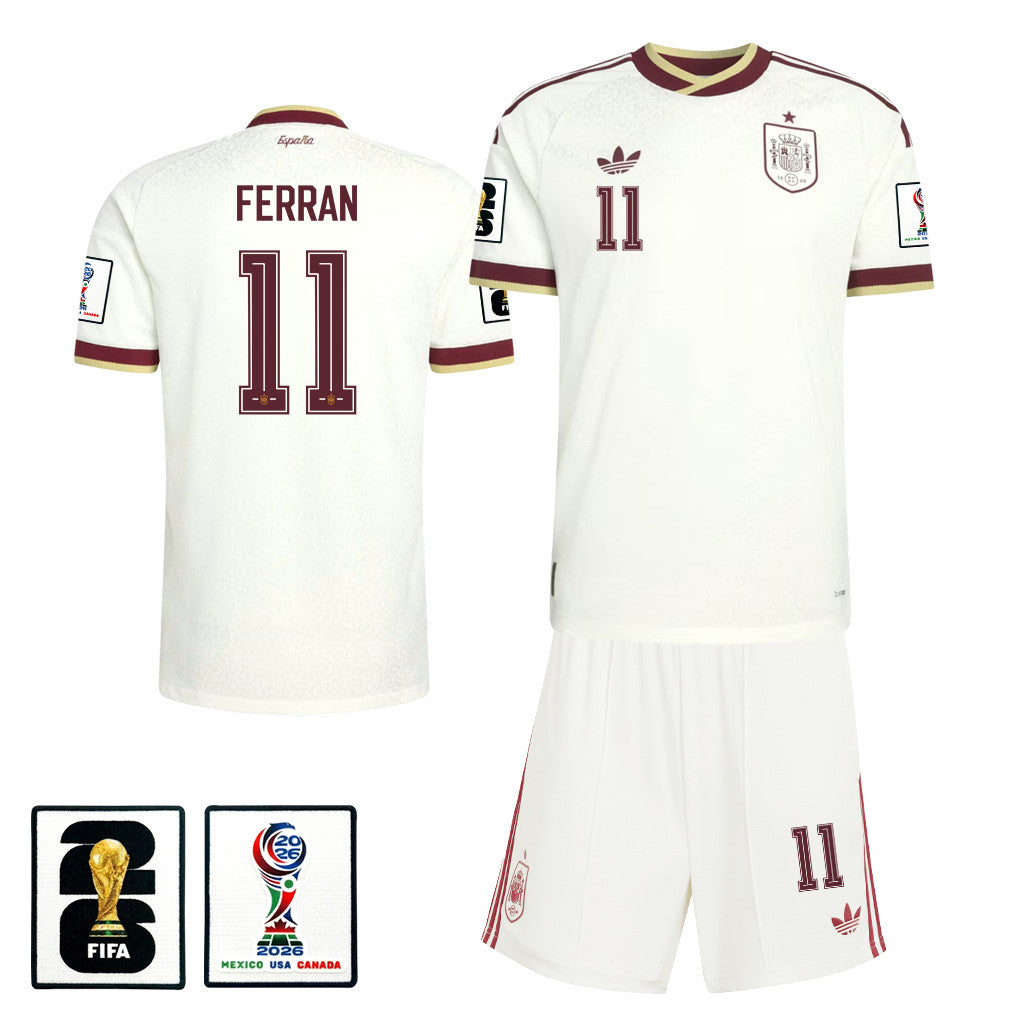 Ferran Torres 11 Spain 2026 Away Men Jersey & Shorts Set – White