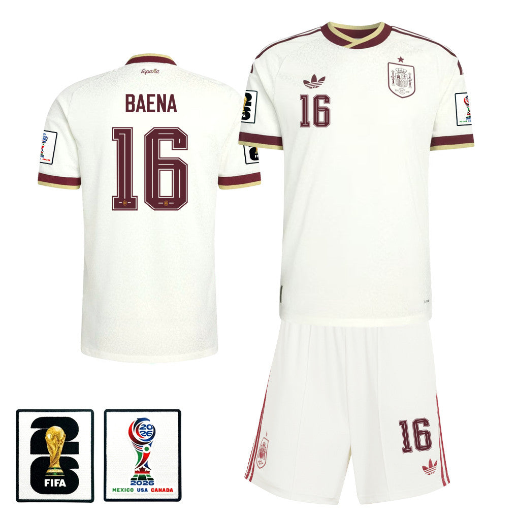 Alex Baena 16 Spain 2026 Away Men Jersey & Shorts Set – White