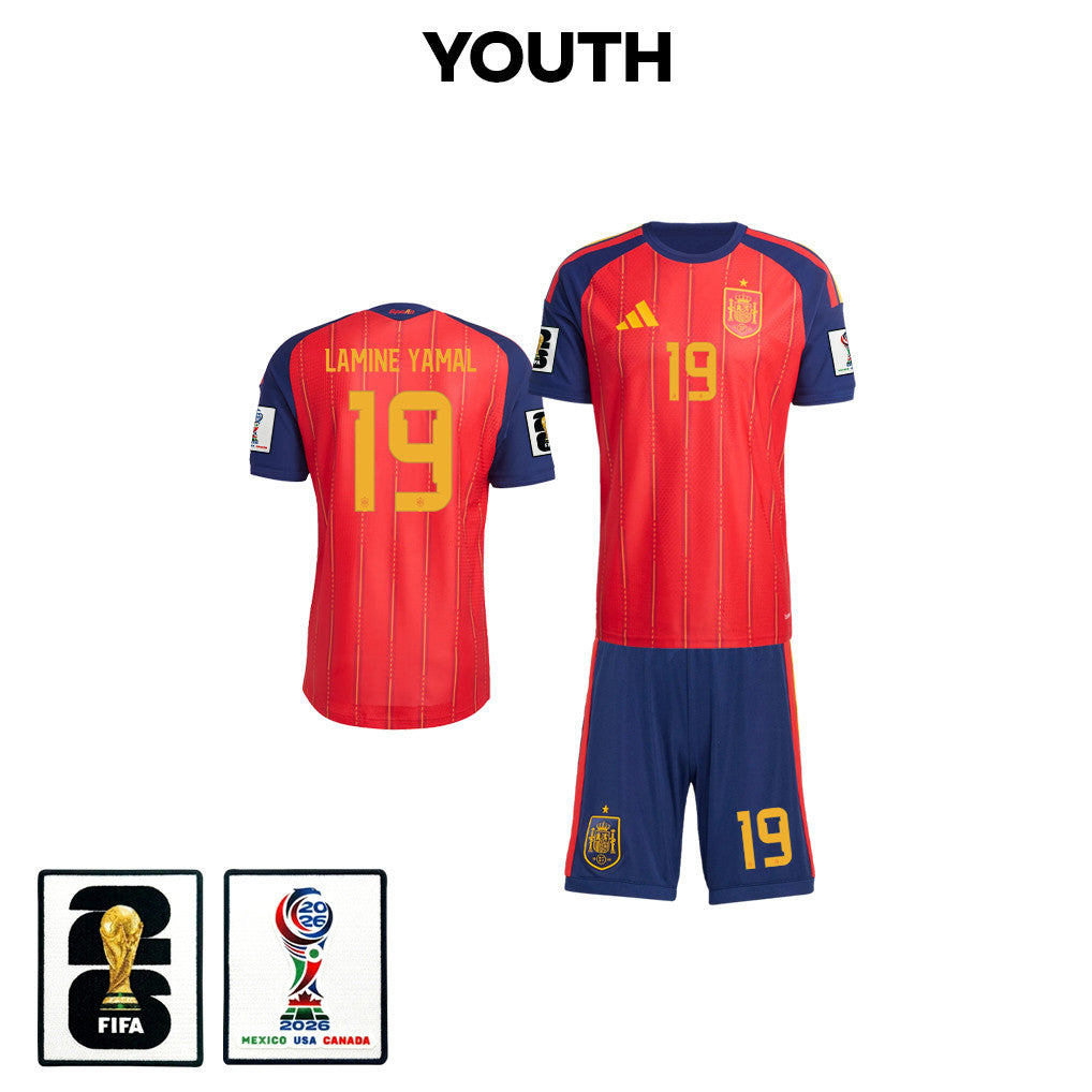Lamine Yamal 19 Spain 2026 YOUTH Home Jersey & Shorts Set - Red