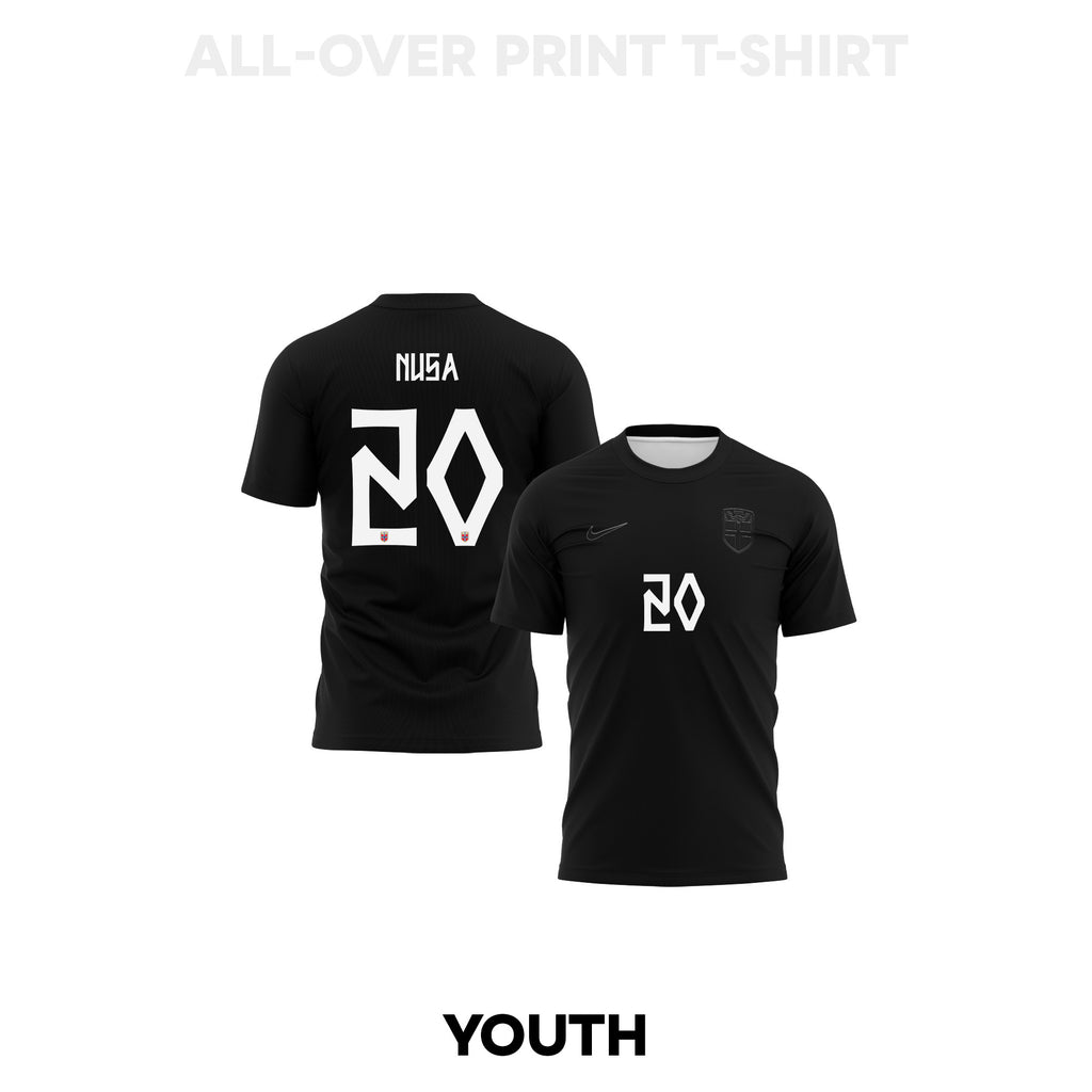 Antonio Nusa 20 Youth Norway 2026 Away 3D T-shirt Fully Printed – Black