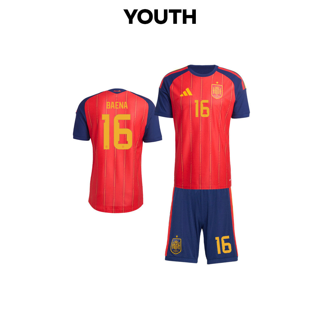 Alex Baena 16 Spain 2026 YOUTH Home Jersey & Shorts Set - Red