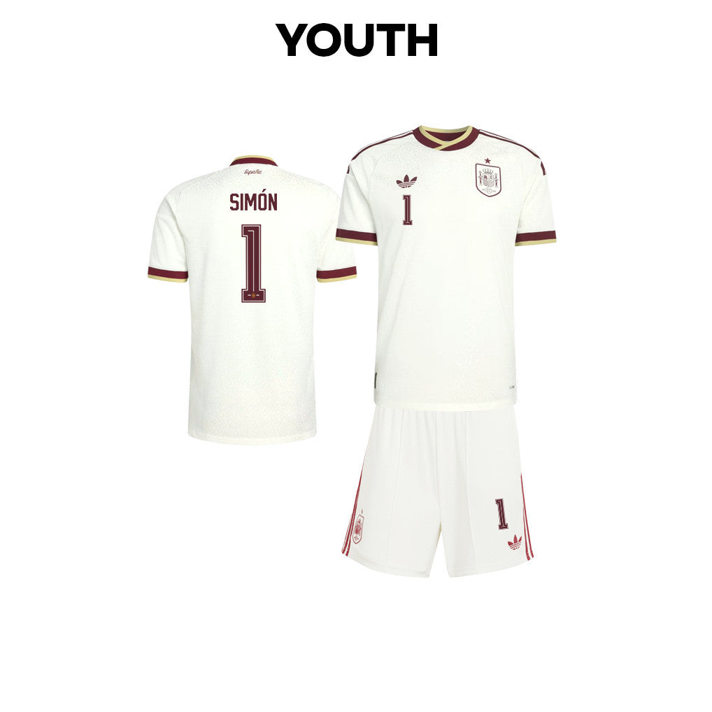 Unai Simón 1 Spain 2026 YOUTH Away Jersey & Shorts Set - White