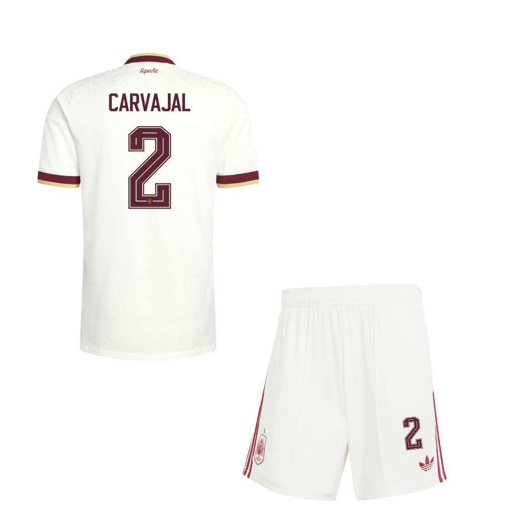 Dani Carvajal 2 Spain 2026 YOUTH Away Jersey & Shorts Set - White