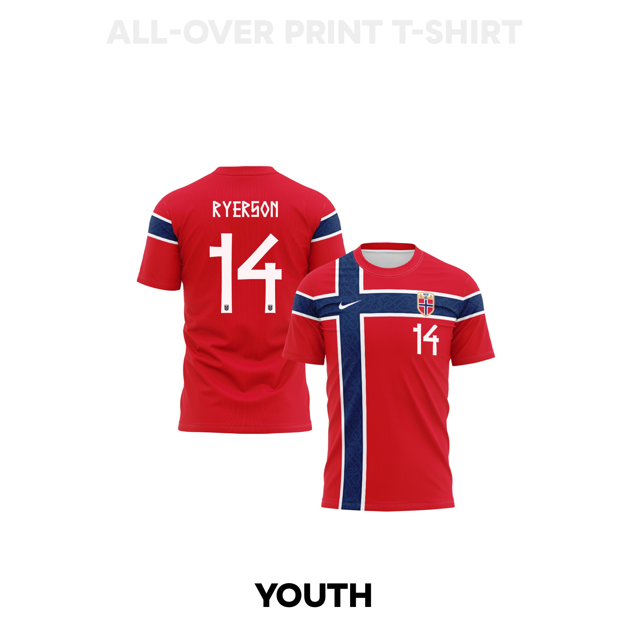 Julian Ryerson 14 Youth Norway 2026 Home 3D T-shirt Fully Printed – Red