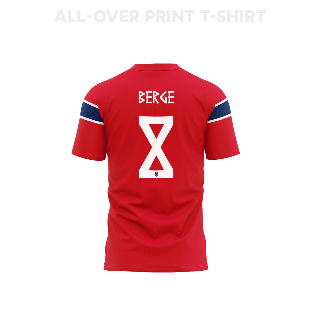 Sander Berge 8 Youth Norway 2026 Home 3D T-shirt Fully Printed – Red