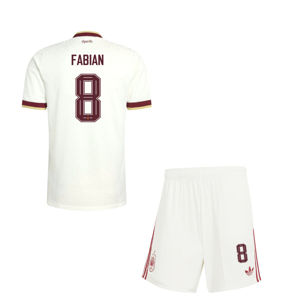 Fabián Ruiz 8 Spain 2026 YOUTH Away Jersey & Shorts Set - White