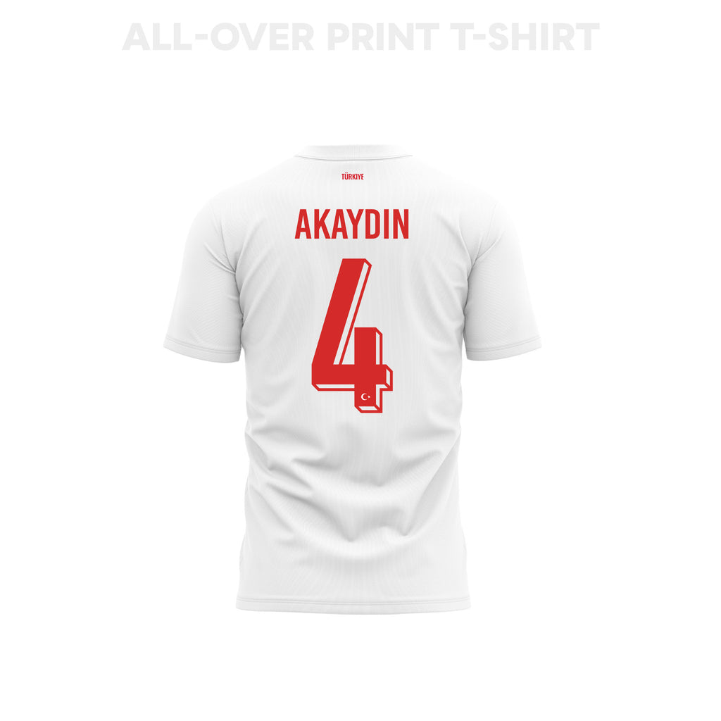 Samet Akaydin 4 Turkey 2026 Away 3D T-Shirt Fully Printed – Unisex, White