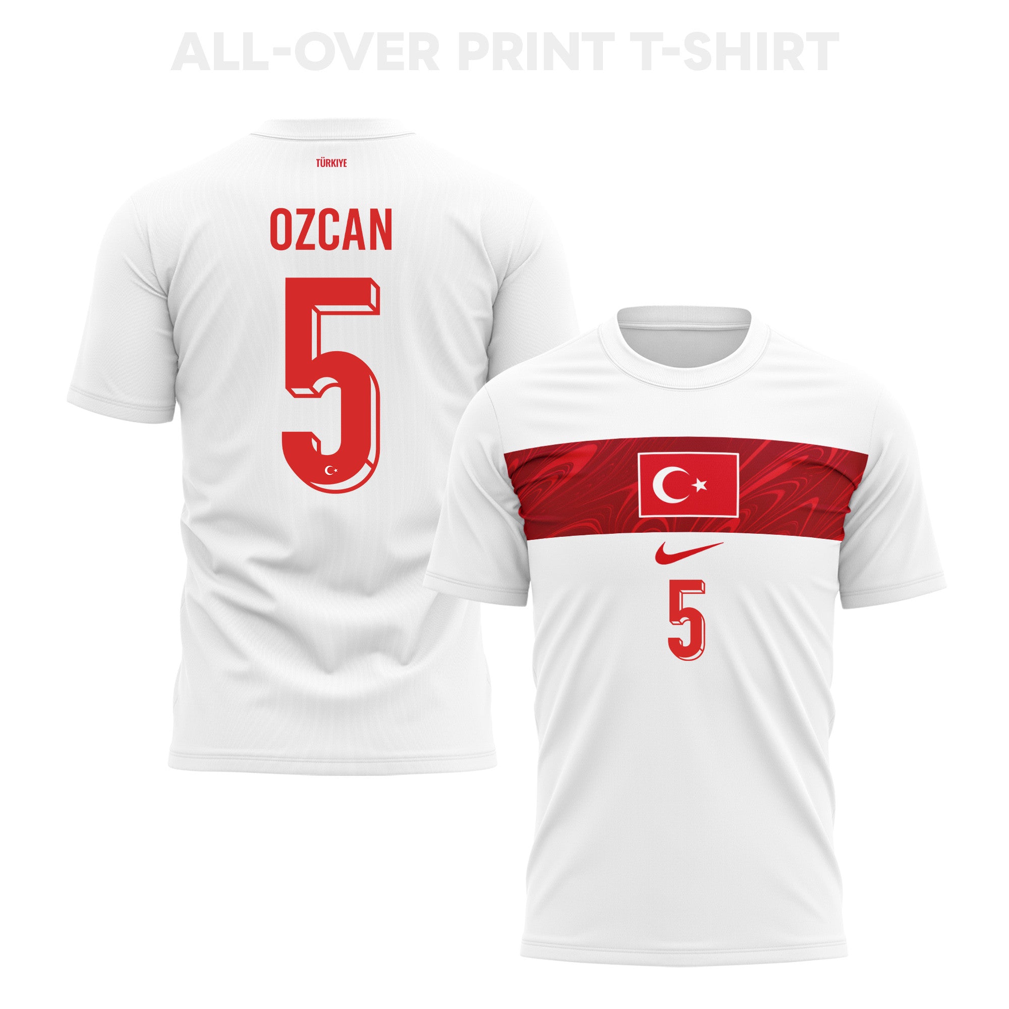 Salih Ozcan 5 Turkey 2026 Away 3D T-Shirt Fully Printed – Unisex, White