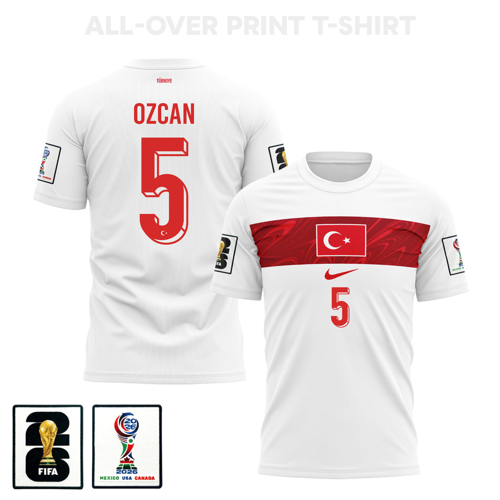 Salih Ozcan 5 Turkey 2026 Away 3D T-Shirt Fully Printed – Unisex, White