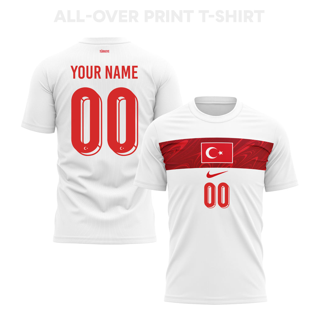 Turkey 2026 Away 3D T-Shirt Fully Printed – Personalized – Unisex, White