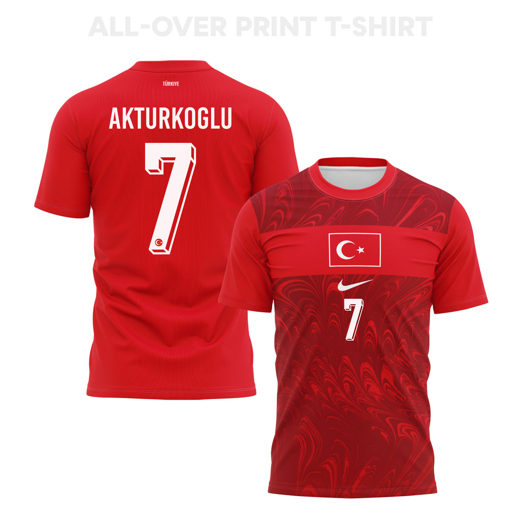 Kerem Akturkoglu 7 Turkey 2026 Home 3D T-Shirt Fully Printed – Unisex, Red