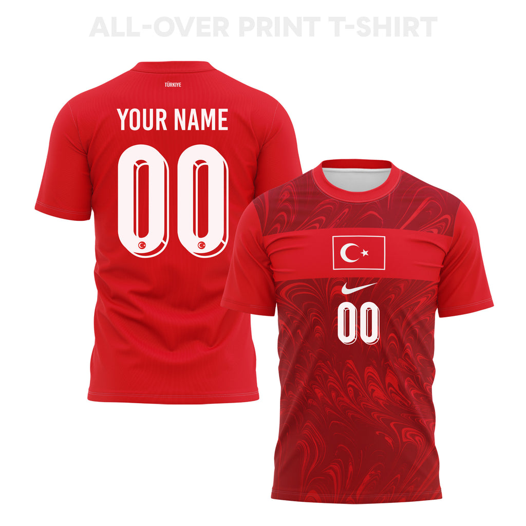 Turkey 2026 Home 3D T-Shirt Fully Printed – Personalized – Unisex, Red