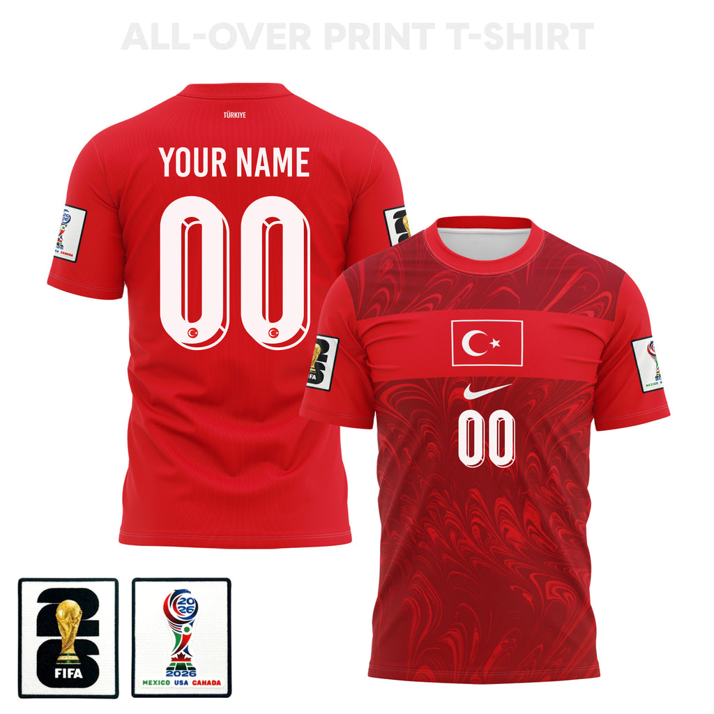 Turkey 2026 Home 3D T-Shirt Fully Printed – Personalized – Unisex, Red