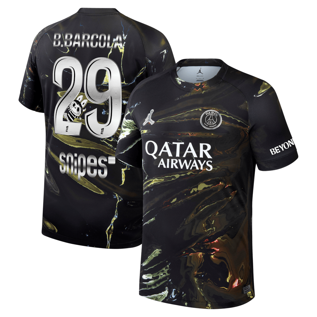 B.Barcola 29 Paris Saint-Germain Jordan Night Edition With Labubu Printing 2025-26 Jersey - Men