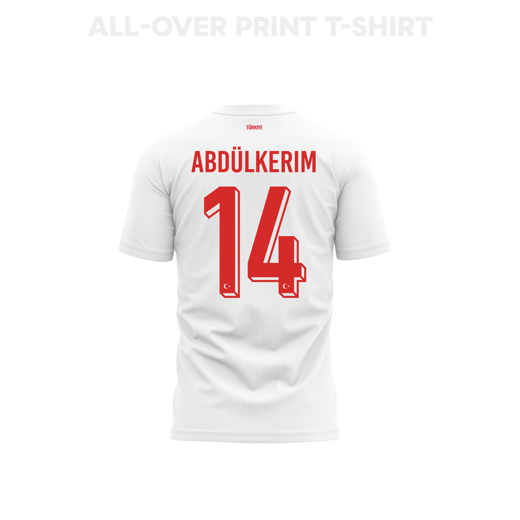 Abdulkerim Bardakci 14 Youth Turkey 2026 Away 3D T-shirt Fully Printed – White