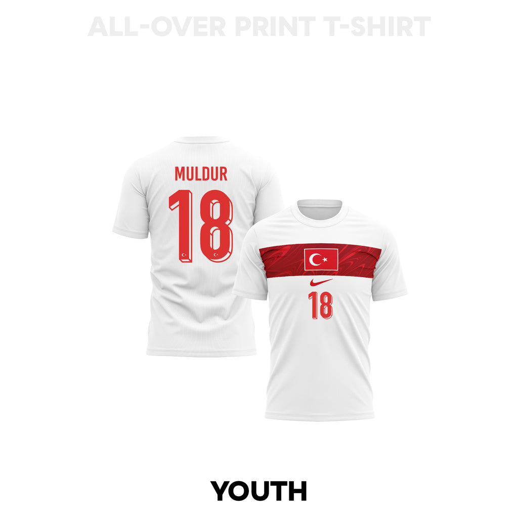 Mert Muldur 18 Youth Turkey 2026 Away 3D T-shirt Fully Printed – White