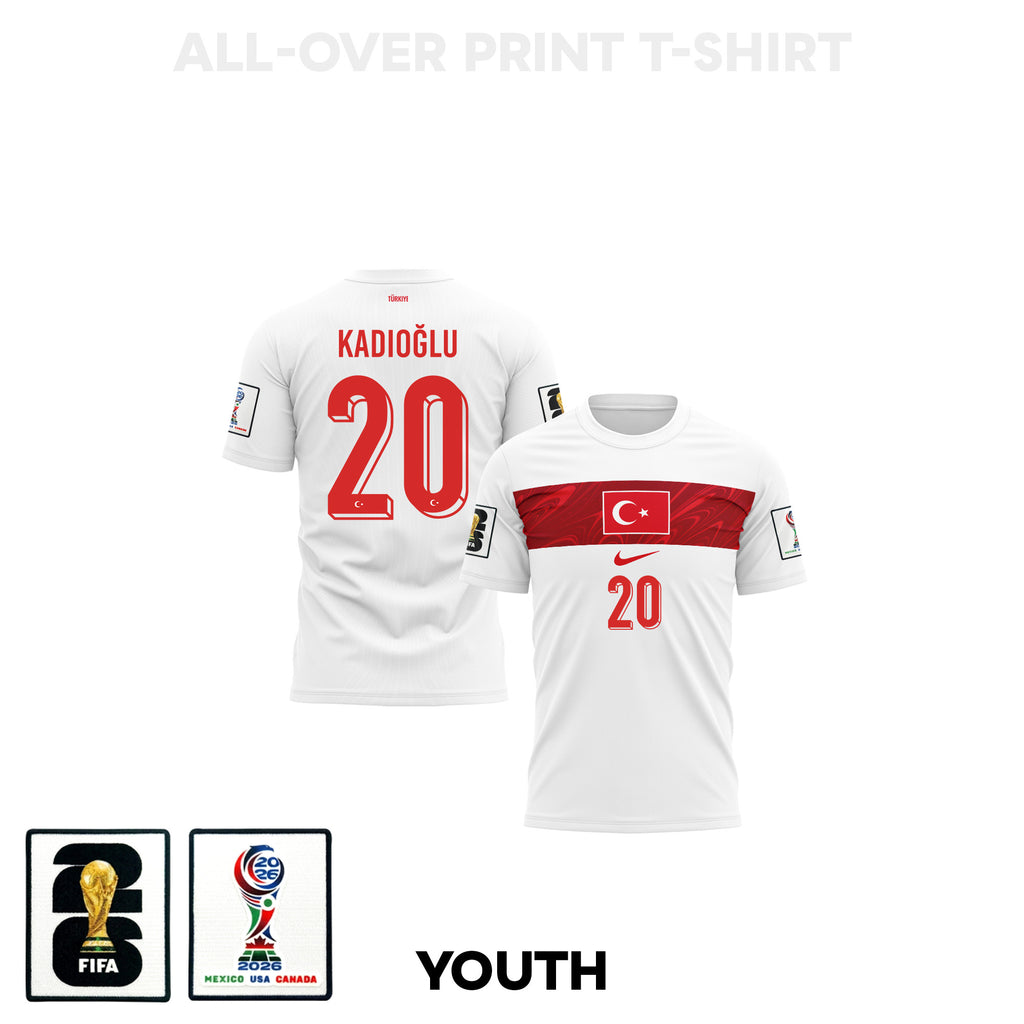 Ferdi Kadioglu 20 Youth Turkey 2026 Away 3D T-shirt Fully Printed – White